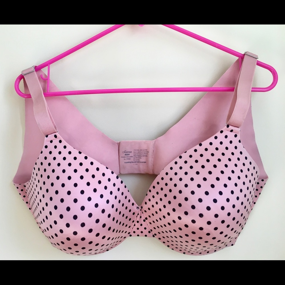 Pink & Black Polka Dot Soma Bra